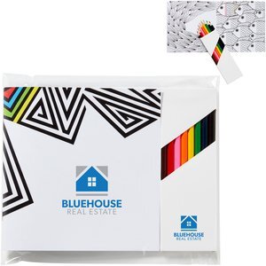 Shapes Adult Coloring Book & 8 Piece Color Pencil Set