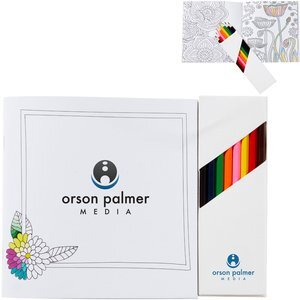 Deluxe Flowers Adult Coloring Book & 8 Piece Colored Pencil Set