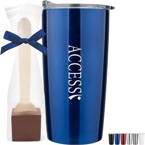 Milk Chocolate Hot Chocolate Spoon & Straight Tumbler Gift Set