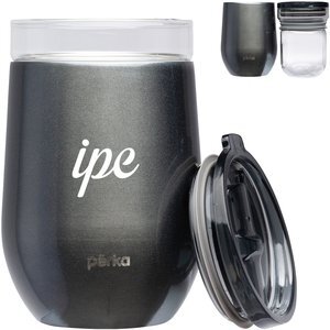 Perka® Taylor Double Wall Stainless Steel Wine Mug, 12oz.