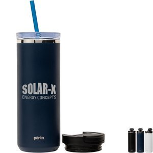 Perka® Trent Double Wall Stainless Steel Hot/Cold Tumbler, 18oz.