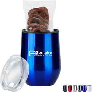 Milk Chocolate Covered Pretzels & Stemless Wine Tumbler Gift Set
