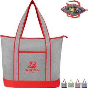 Harborside Heathered Polyester Cooler Tote Bag - CLOSEOUT!
