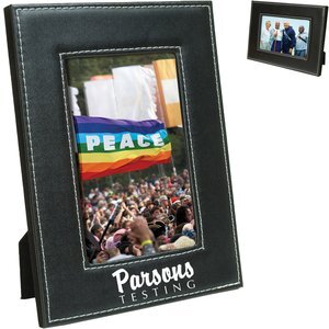 Leatherette Stitched Photo Frame, 5" x 7"