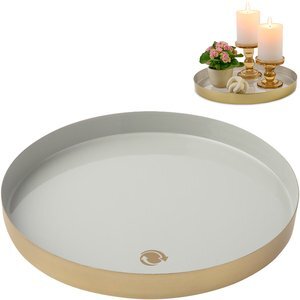 Be Home® Luxe Round Enamel Tray