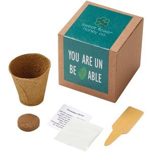 Inspirational Leaf Planter in Kraft Gift Box w/ Label