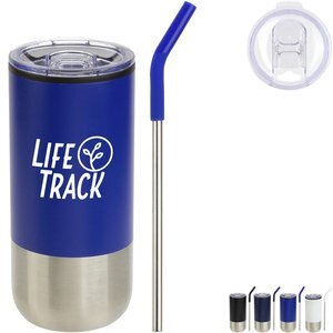 Oxford Stainless Steel & Polypropylene Tumbler w/ Straw, 16oz.