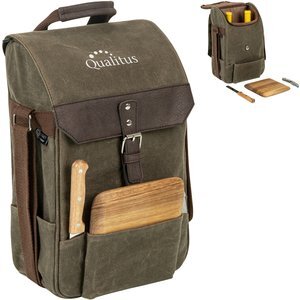 Two Bottle Insulated Wine & Cheese Cooler Set