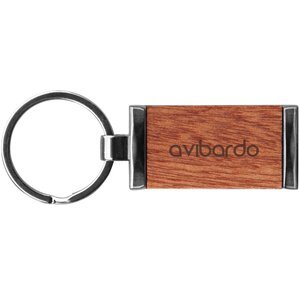 Grafton Gunmetal & Wood Key Chain