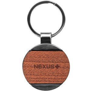 Newcastle Gunmetal & Wood Key Chain