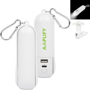 Rechargeable Power Bank w/ Fan & Flashlight, 1800mAh