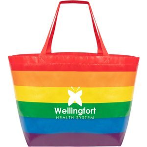 Rainbow Laminated Non-Woven Tote Bag