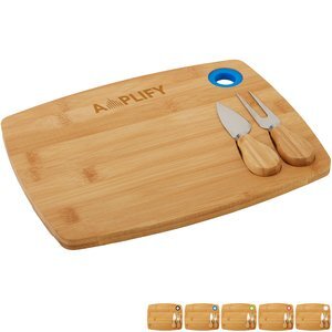 Three-Piece Bamboo Cheese Board Set