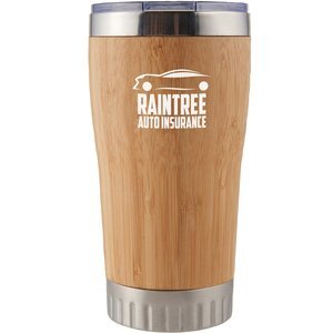 Bamboo Vacuum Insulated Stainless Steel Tumbler, 17oz.