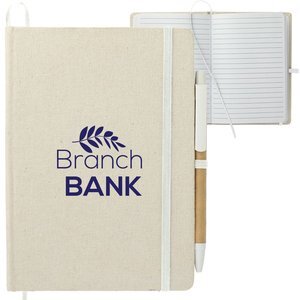 Organic Cotton Bound Notebook w/ Pen, 5" x 7"