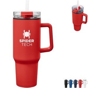 Quest Stainless Steel Tumbler w/ Straw, 40oz.