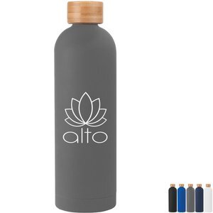 Viviane Double Wall Stainless Steel Bottle w/ Bamboo Lid, 32oz.