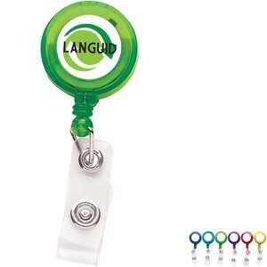 Translucent Better Round Badge Reel, Belt Clip