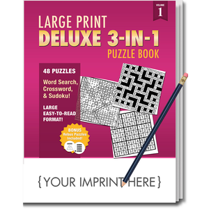 LARGE PRINT Deluxe 3-in-1 Puzzle Book Pack