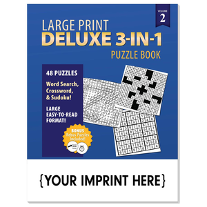 LARGE PRINT Deluxe 3-in-1 Puzzle Book Volume 2