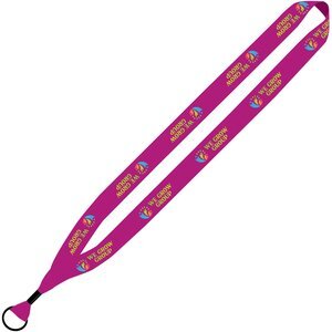 Recycled PET Dye-Sublimated Lanyard w/ Metal Crimp & Metal Split-Ring, 3/4"