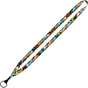 Dye-Sublimated Lanyard with Metal Crimp & Metal Split-Ring, 1/2"