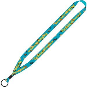 Tubular Lanyard with Metal Crimp & Metal Split-Ring, 5/8"