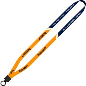 Dye-Sublimated Stretchy Elastic Lanyard with Plastic Clamshell and Plastic O-Ring, 1/2"