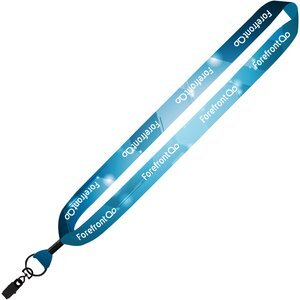 Dye Sublimated Lanyard with Metal Crimp & Metal Bulldog Clip, 1"