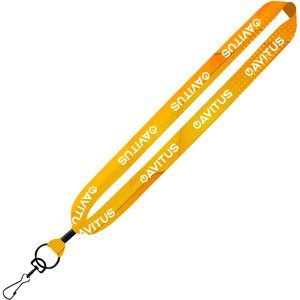 Dye Sublimated Lanyard with Metal Crimp & Metal Swivel Snap Hook, 1"