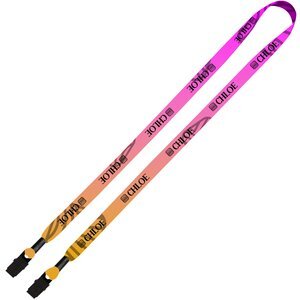 Dye-Sublimated 2-Ended Lanyard with Metal Crimp and Metal Bulldog Clip, 1/2"