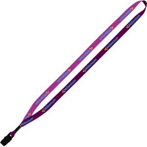 Dye-Sublimated Lanyard with Metal Crimp and Bulldog Clip, 1/2"