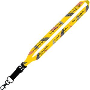 Dye-Sublimated Lanyard w/ Slide Buckle Release, Split-Ring & Lobster C, 3/4"