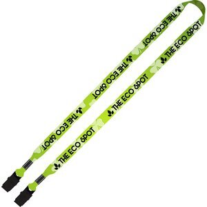 Dye-Sublimated Tubular Double Bulldog Clip Lanyard, 5/8"