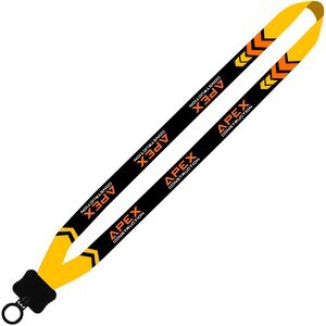 Tubular Lanyard with Plastic Clamshell & O-Ring, 5/8"