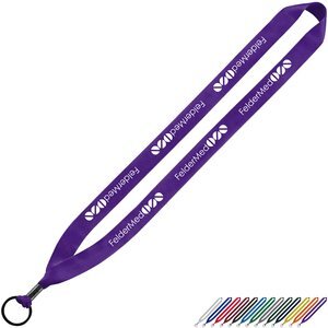 Polyester Lanyard with Metal Crimp & Split-Ring, 3/4"