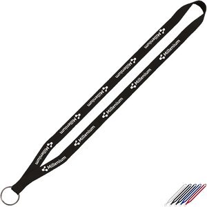 Polyester Lanyard with Sewn Metal Split-Ring, 1/2"