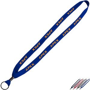 Polyester Shoelace Lanyard with Metal Crimp & Split-Ring, 5/8"