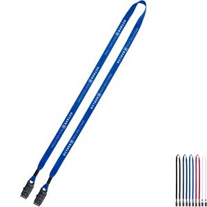 Polyester Double Bulldog Clip Lanyard, 1/2"