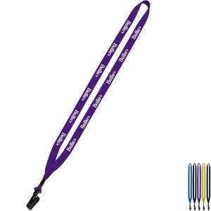 Polyester Lanyard with Plastic Bulldog Clip, 1/2"