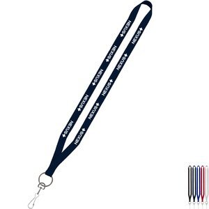 Polyester Lanyard with Sewn Metal Swivel Snap Hook, 1/2"