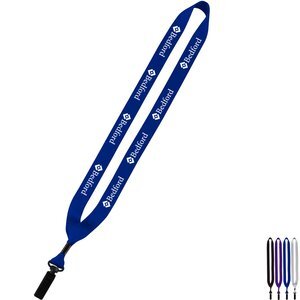 Polyester Lanyard with Bulldog Clip, 3/4"