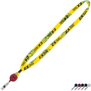 Dye-Sublimated Lanyard w/ Retractable Badge Reel, 5/8"
