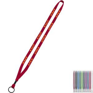 Cotton Lanyard with Metal Crimp & Split-Ring, 1/2"