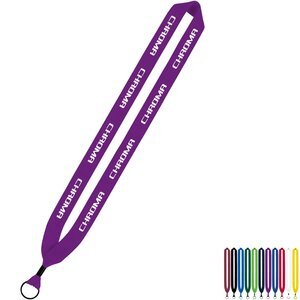 Cotton Lanyard with Metal Crimp & Metal Split-Ring, 1"