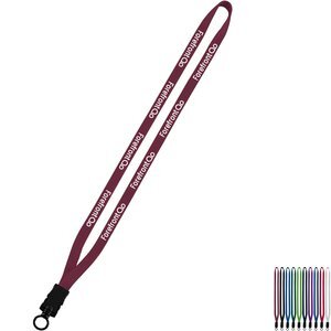 Cotton Lanyard with Plastic Snap-Buckle Release & O-Ring, 1/2"