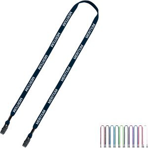 Cotton Double Bulldog Clip Lanyard, 1/2"
