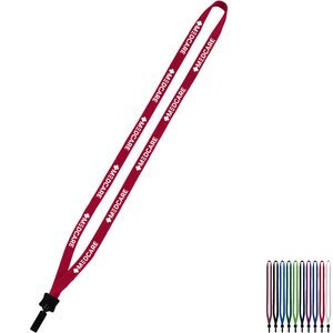 Cotton Lanyard with Plastic Clamshell & Bulldog Clip, 1/2"