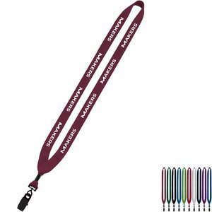 Cotton Lanyard with Metal Crimp & Bulldog Clip, 3/4"