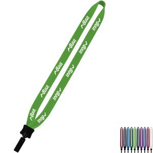 Cotton Lanyard with Plastic Clamshell & Bulldog Clip, 3/4"